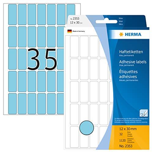 Herma Lipnios etiketės, mėlyna 12x30 mm 1120 vnt - 2353