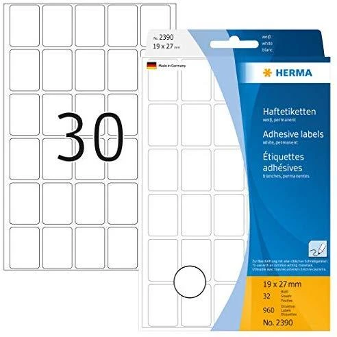 Herma Lipnios etiketės, balta 19x27 mm 960 Vnt. - 2390