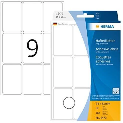 HERMA 2470 lipni etiketė Balta Suapvalintas stačiakampis 288 vnt