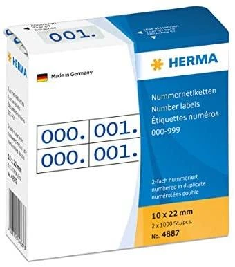 Herma Lipnios etiketės 2x / 10 x 22mm Mėlynai-Balta (4887)