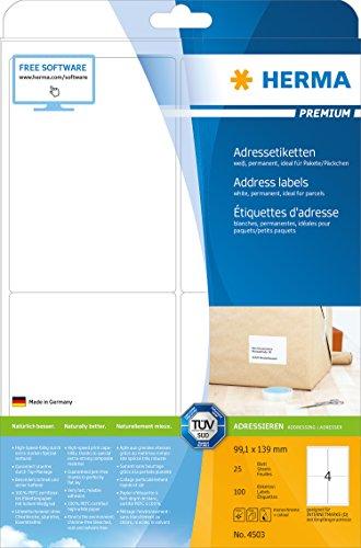 Herma HERMA Premium Adreso etiketė A4 99,1 x 139,0 mm 100 St. (4503)