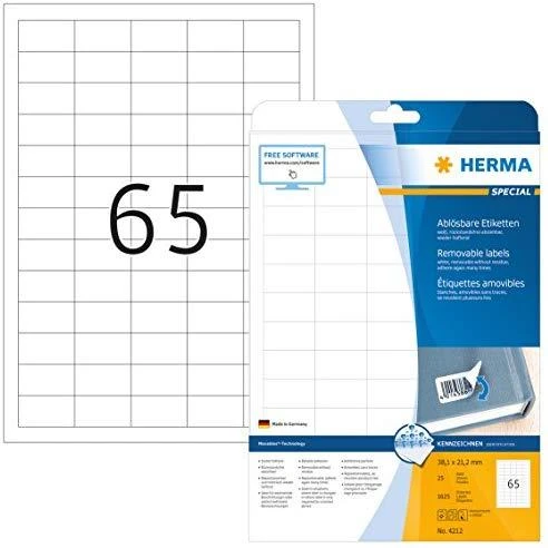HERMA 4212 etiketė spausdinimui Balta Lipni spausdintuvo etiketė