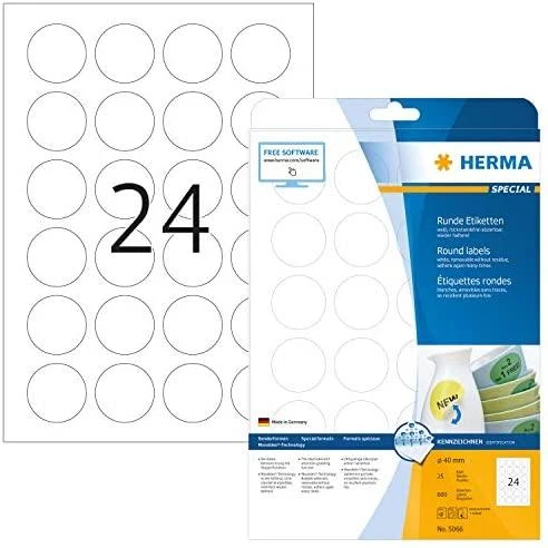 HERMA 5066 etiketė spausdinimui Balta Lipni spausdintuvo etiketė