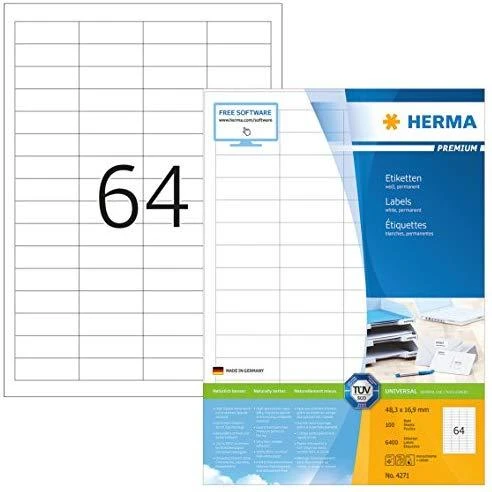 HERMA 4271 etiketė spausdinimui Balta Lipni spausdintuvo etiketė