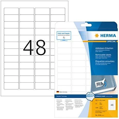 HERMA 4346 etiketė spausdinimui Balta Lipni spausdintuvo etiketė