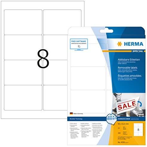 HERMA 4350 etiketė spausdinimui Balta Lipni spausdintuvo etiketė