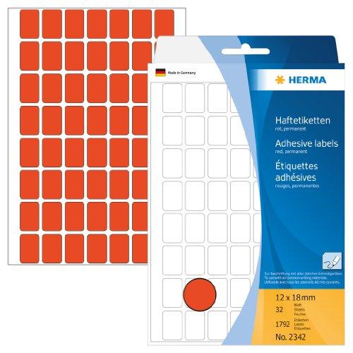 Herma Lipnios etiketės, raudona 12x18 mm 1792 vnt. - 2342