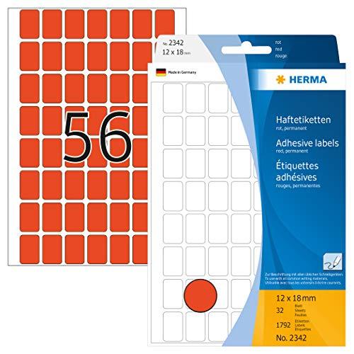 Herma Lipnios etiketės, raudona 12x18 mm 1792 vnt. - 2342