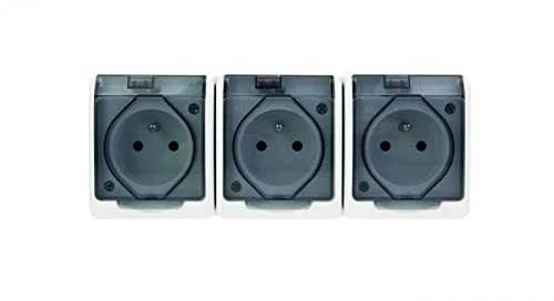 Elektro Plast Nasielsk Elektro-Plast Lizdas paviršinis GNT Hermes 3x2P + Su balta su dūmų sklende (0323-01)