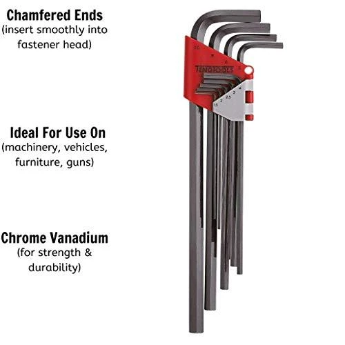 TengTools Šešiakampių raktų rinkinys Teng Tools 231740101; 1,5-10 mm; 9 vnt.