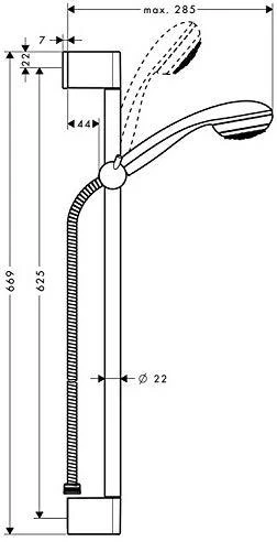 Hansgrohe Crometta 85 slankiojanti chromuota dušo galvutė (27728000)