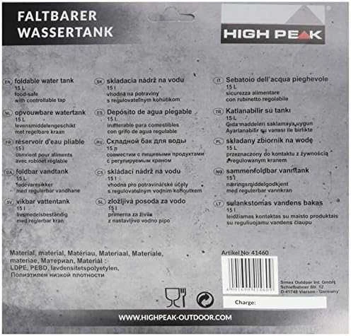 High Peak Sulankstoma vandens talpykla 15L (41460)