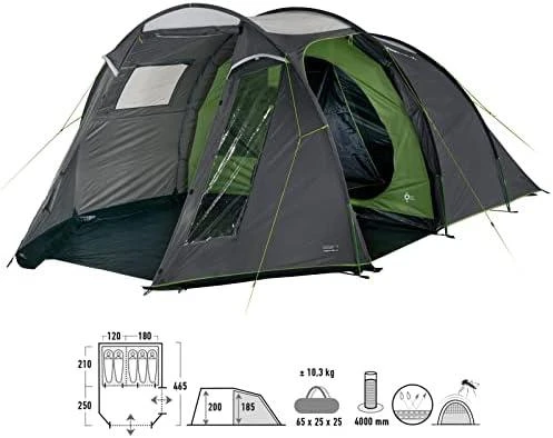 High Peak Ancona 5.0 palapinė, Pilka / žalia (10249)