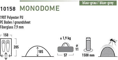 Dviejų asmenų palapinė High Peak Monodome, Mėlyna