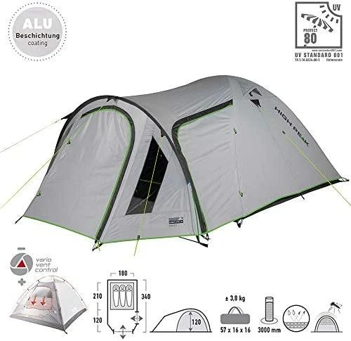 Palapinė High Peak Kira 3 10370, Šviesiai pilka