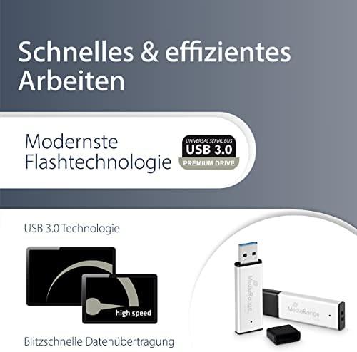 MediaRange High performance 128 GB, USB-Stick - sidabrinis/juodas, USB-A 3.2 Gen 1