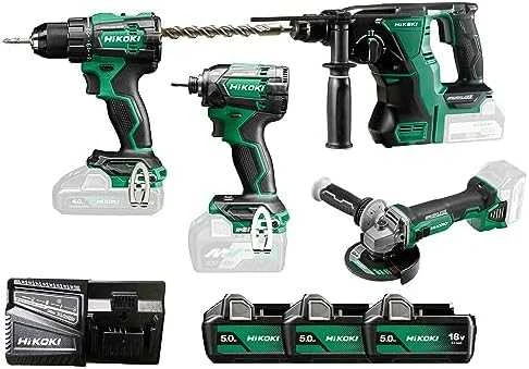 Rinkinys įrankių Hikoki HIKOKI.KIT 18V KC18DEWHZ (DS18DE+WH18DC+G18DBL+DH18DBL) 3x5.0Ah BAG