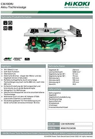 Akumuliatorinis išilginio pjovimo staklės HiKOKI C3610DRJ Multi Volt 36V