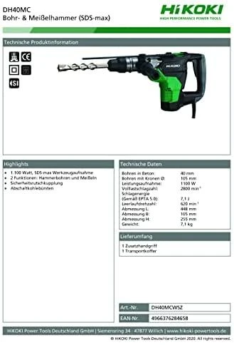 Perforatorius HiKOKI DH40MC