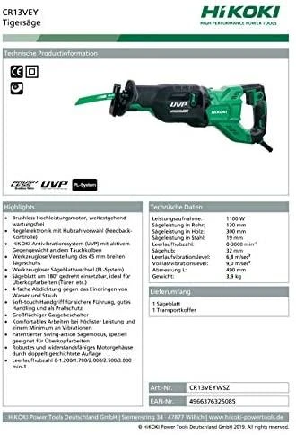 Tiesinis pjūklas HiKOKI CR13VEY