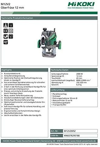 Vertikalus frezeris HiKOKI M12V2