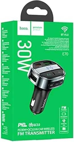 FM bangų moduliatorius Hoco E70 PD30W+QC3.0 juodas