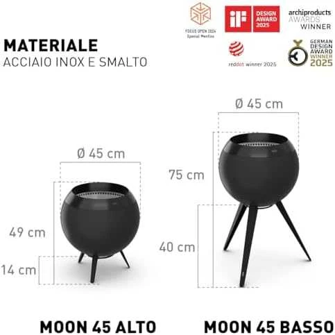 HOFATS juodas MOON 45 su aukštu laikikliu