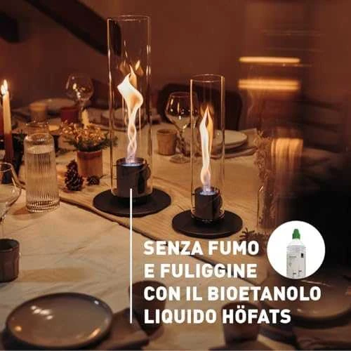HOFATS SPIN 1200 stalo židinys su bio-degikliu, juoda