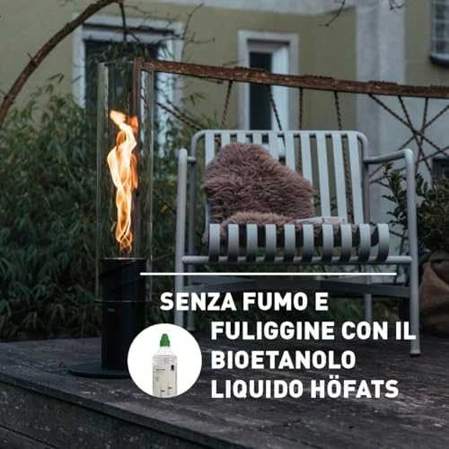 HOFATS SPIN 1500 stalo židinys su bio-degikliu, juoda