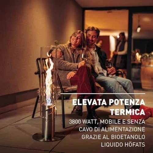 HOFATS SPIN 1500 stalo židinys su bio-degikliu, sidabrinė