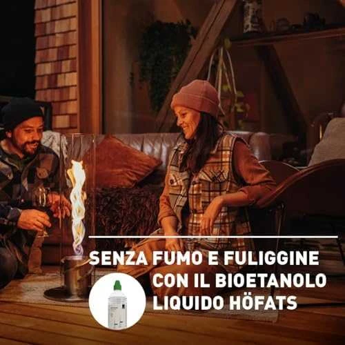 HOFATS SPIN 1500 stalo židinys su bio-degikliu, sidabrinė