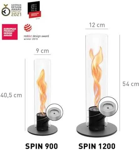 Hofats SPIN 900 ir 1200 stalo židinių dydžių palyginimas