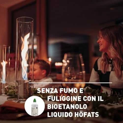 HOFATS SPIN 900 stalo židinys su bio-degikliu, sidabrinė