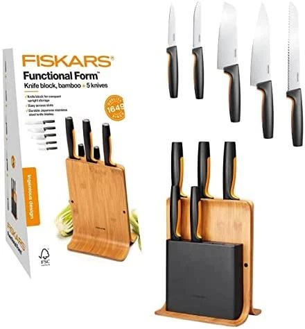 Fiskars "Functional Form" 5 peilių rinkinys su stovu