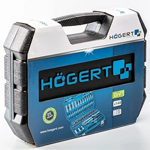Įrankių komplektas Hogert HT1R440; 1/4''; 1/2''; 144 vnt.