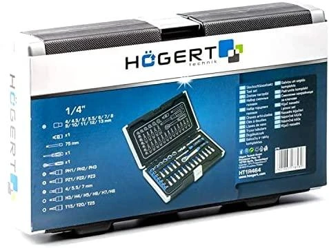 Įrankių komplektas Hogert HT1R464; 1/4''; 34 vnt.