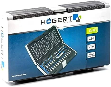Įrankių komplektas Hogert HT1R464; 1/4''; 34 vnt.