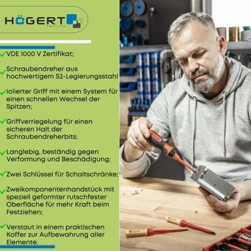 Atsuktuvų komplektas Hogert HT1S998; 8 vnt.