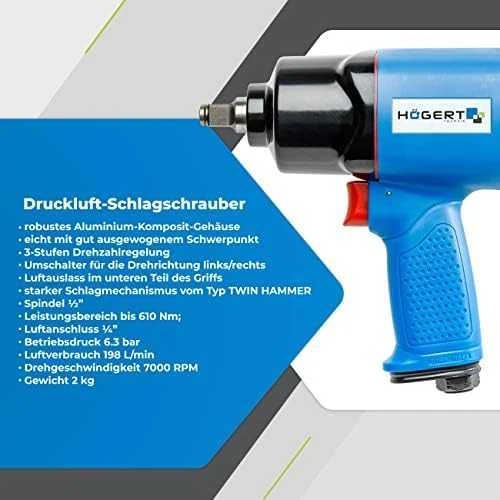 Pneumatinis smūginis veržliasukis Hogert HT4R622