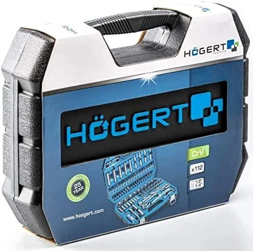 Įrankių komplektas Hogert HT1R432; 1/4''; 1/2''; 112 vnt.
