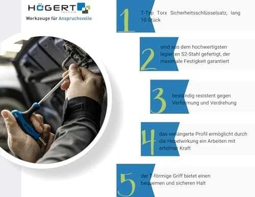 Hogert Technik Raktų komplektas Hogert HT1W881; 10 vnt.