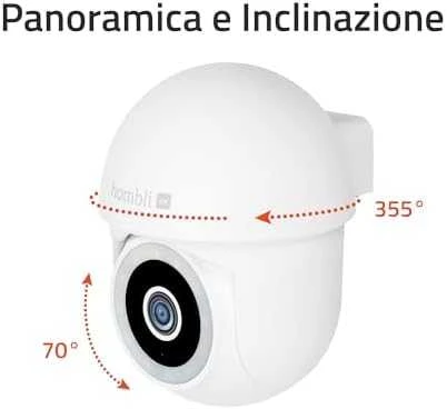 Hombli – išmanioji panoraminio vaizdo kamera su pakreipimo ir fiksavimo funkcija, 4K, balta