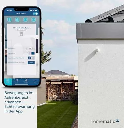HomeMatic IP Homematic IP Bewegungsmelder + Dämmmerungs. - außen, baltas