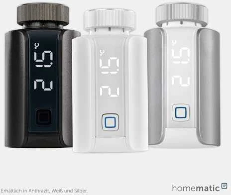 HomeMatic IP Homematic IP radiatoriaus termostatas Evo (HmIP-eTRV-ES), šildymo termostatas (sidabrinis)