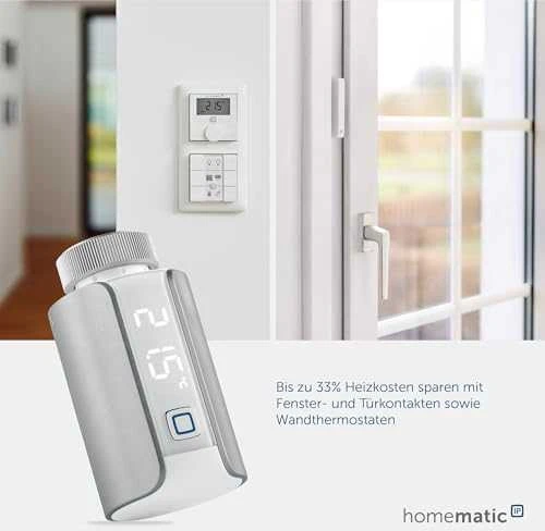 HomeMatic IP Homematic IP radiatoriaus termostatas Evo (HmIP-eTRV-ES), šildymo termostatas (sidabrinis)