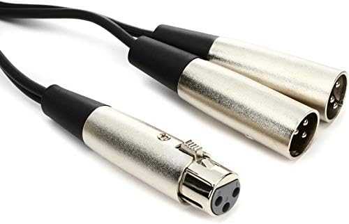 Kabelis Hosa XLR - XLR x2 0.15m sidabrinė (YXM-121)