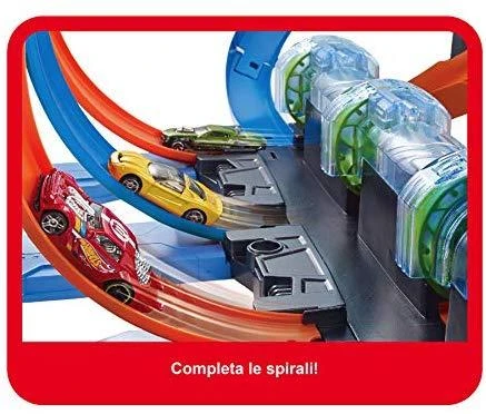 Hot Wheels Action Corkscrew Crash FTB65 lenktynių trasa su avarijų efektu