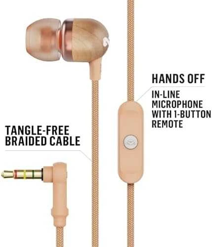 Ausinės Marley Earbuds Smile Jamaica, su mikrofonu, vario spalvos