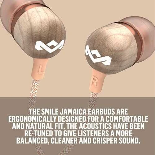 Ausinės Marley Earbuds Smile Jamaica, su mikrofonu, vario spalvos