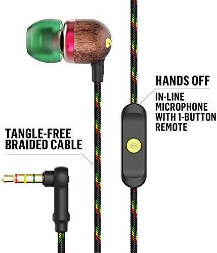 Ausinės Marley | Earbuds | Smile Jamaica | su laidu | į ausis įkišamos | Mikrofonas | Rasta